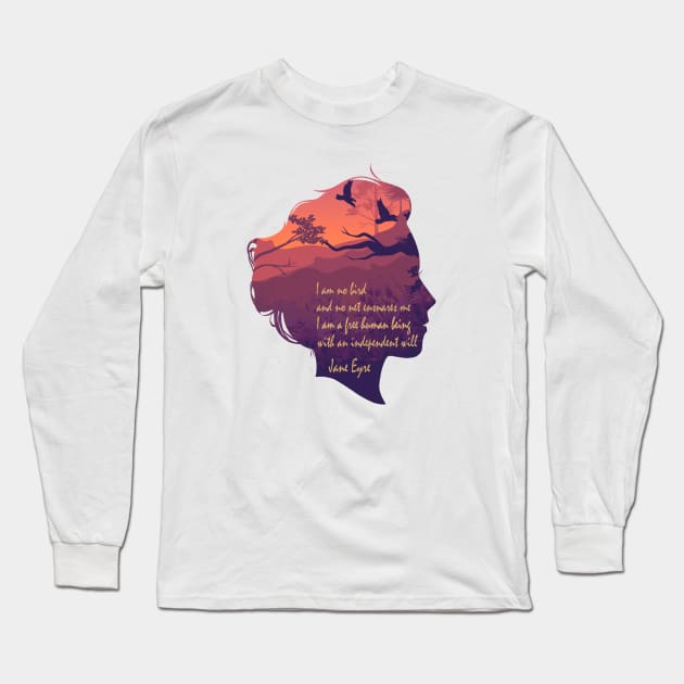 Jane Eyre I Am No Bird Long Sleeve T-Shirt by Mandra